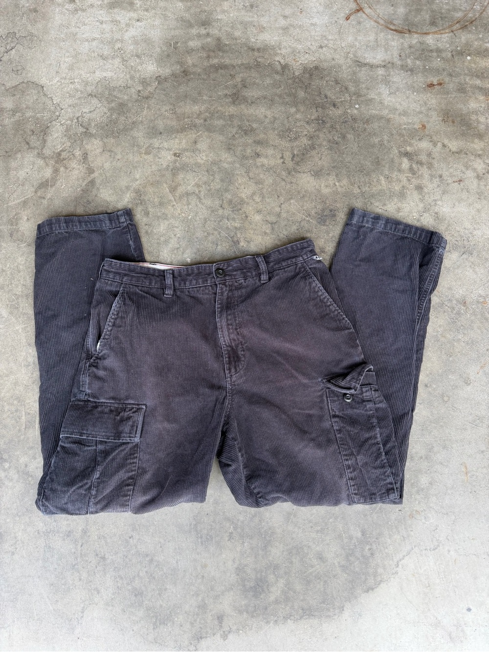 Vans Tyson Peterson Loose Taper Fit Corduroy Cargo Pants Mens 32 Black Skater